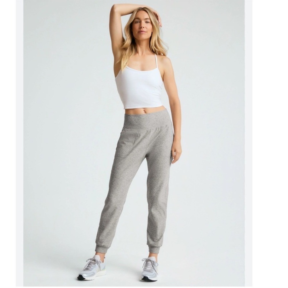 Beyond Yoga Grey Fold over Jersey Spacedye MIDI Jogger Size XS Athleisure